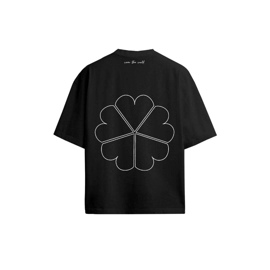 Five Hearts Tee back print - five hearts five continents - LOVE DIFFERENT