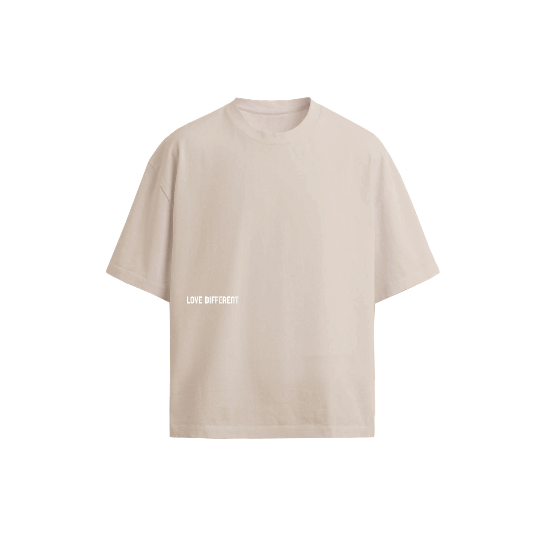 Wear The World Tee black oversized t-shirt — LOVE DIFFERENT signature streetwear