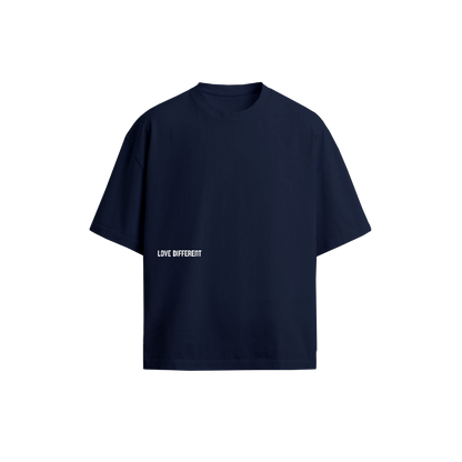 Wear The World Tee black oversized t-shirt — LOVE DIFFERENT signature streetwear