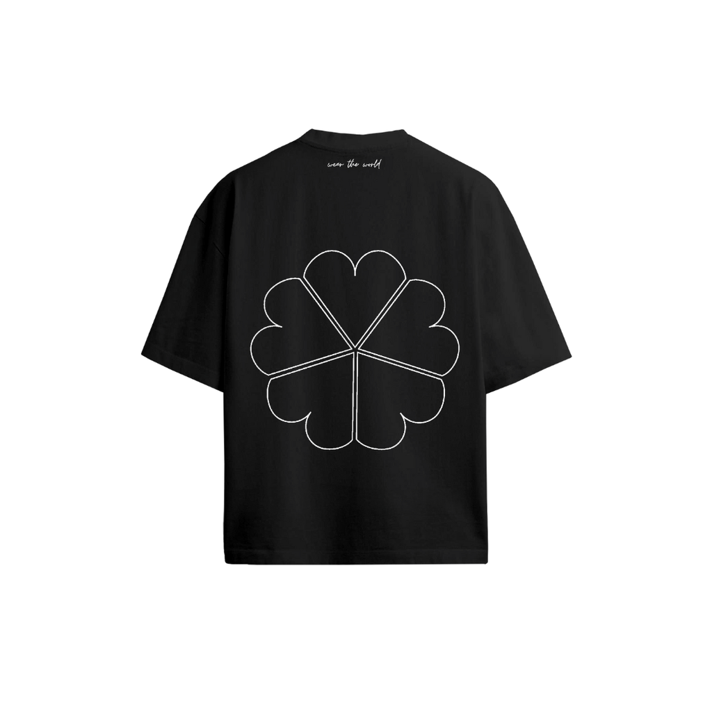 Oversized Heavyweight Tee - five hearts one world