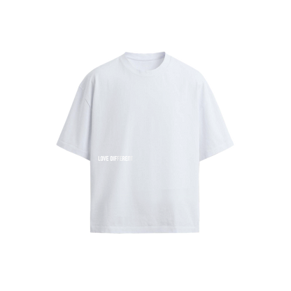 Five Hearts Tee black oversized t-shirt — LOVE DIFFERENT multicultural streetwear