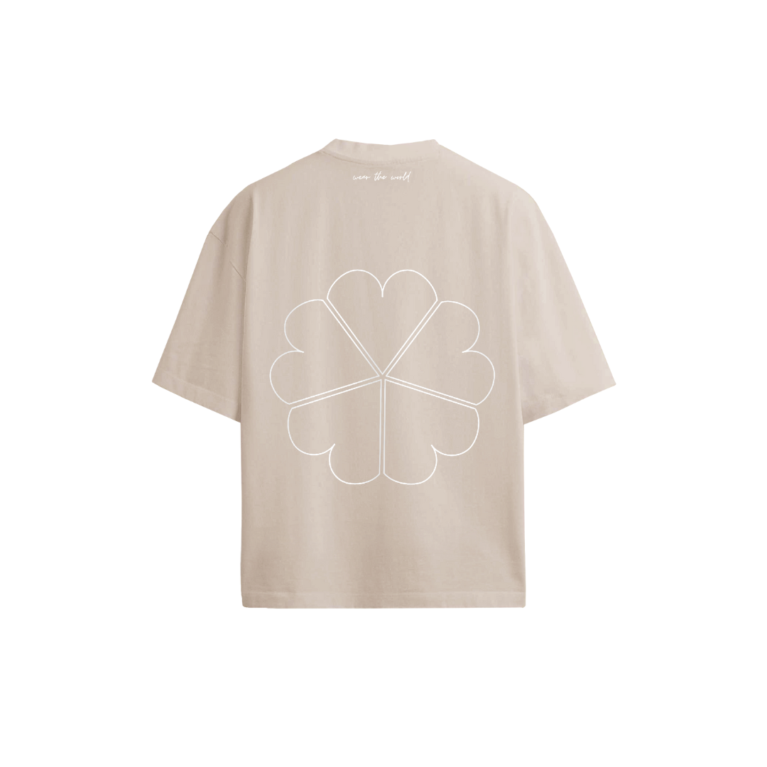 Oversized Heavyweight Tee - five hearts one world