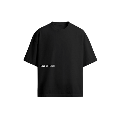 Five Hearts Tee black oversized t-shirt - LOVE DIFFERENT multicultural streetwear