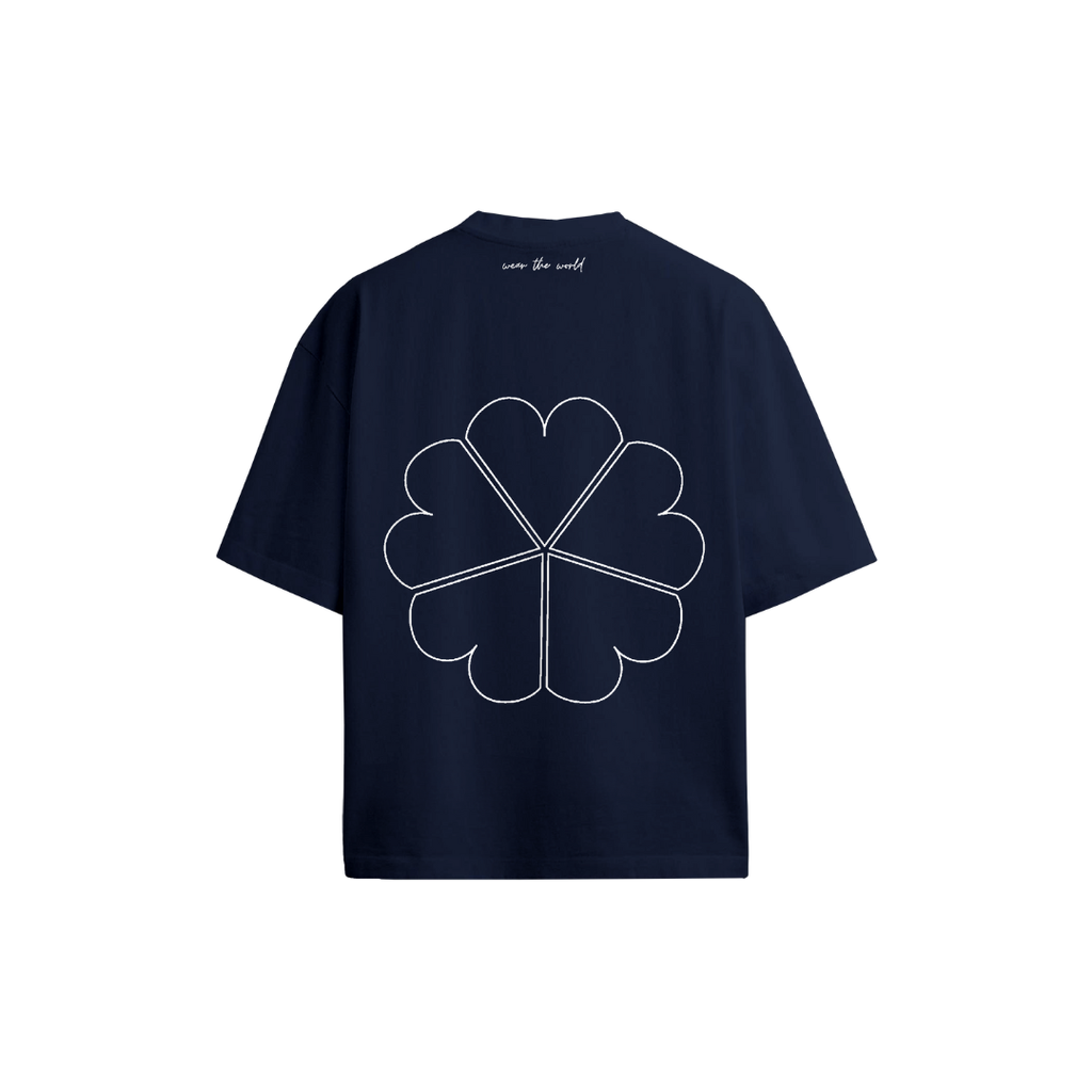Oversized Heavyweight Tee - five hearts one world