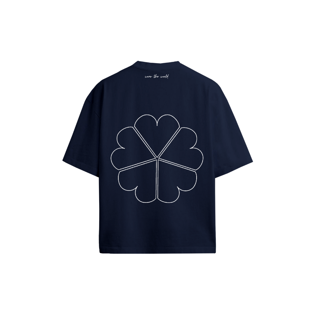 Oversized Heavyweight Tee - five hearts one world