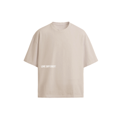 Five Hearts Tee black oversized t-shirt — LOVE DIFFERENT multicultural streetwear