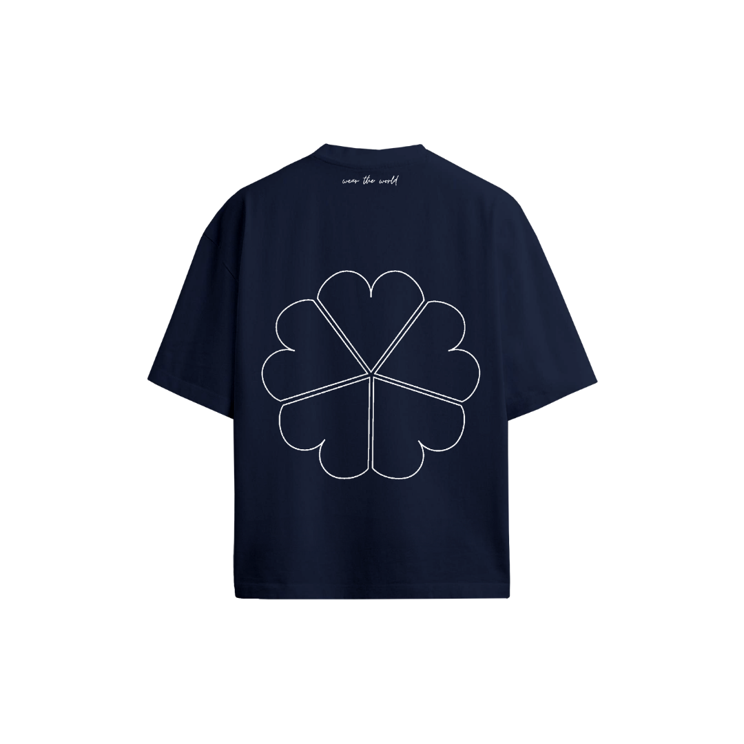 Five Hearts Tee back print — five hearts five continents — LOVE DIFFERENT